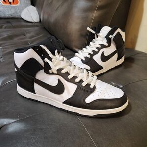 Nike Men's Black and White High-Top Sneakers Men Size 15